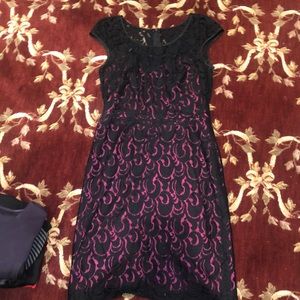 Black lace dress with pink undertone